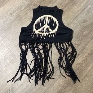 Vintage Black Roush Crop Top